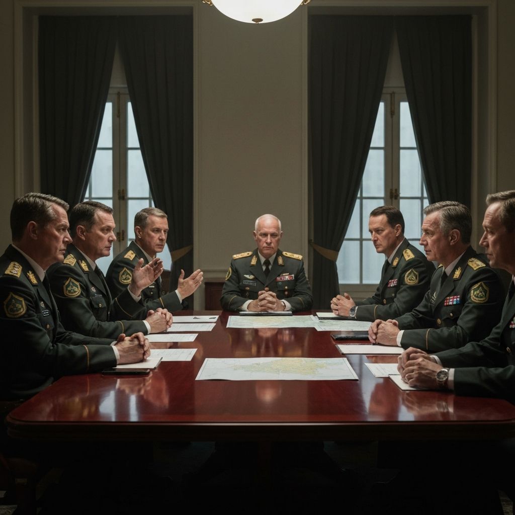 Military officials in meeting